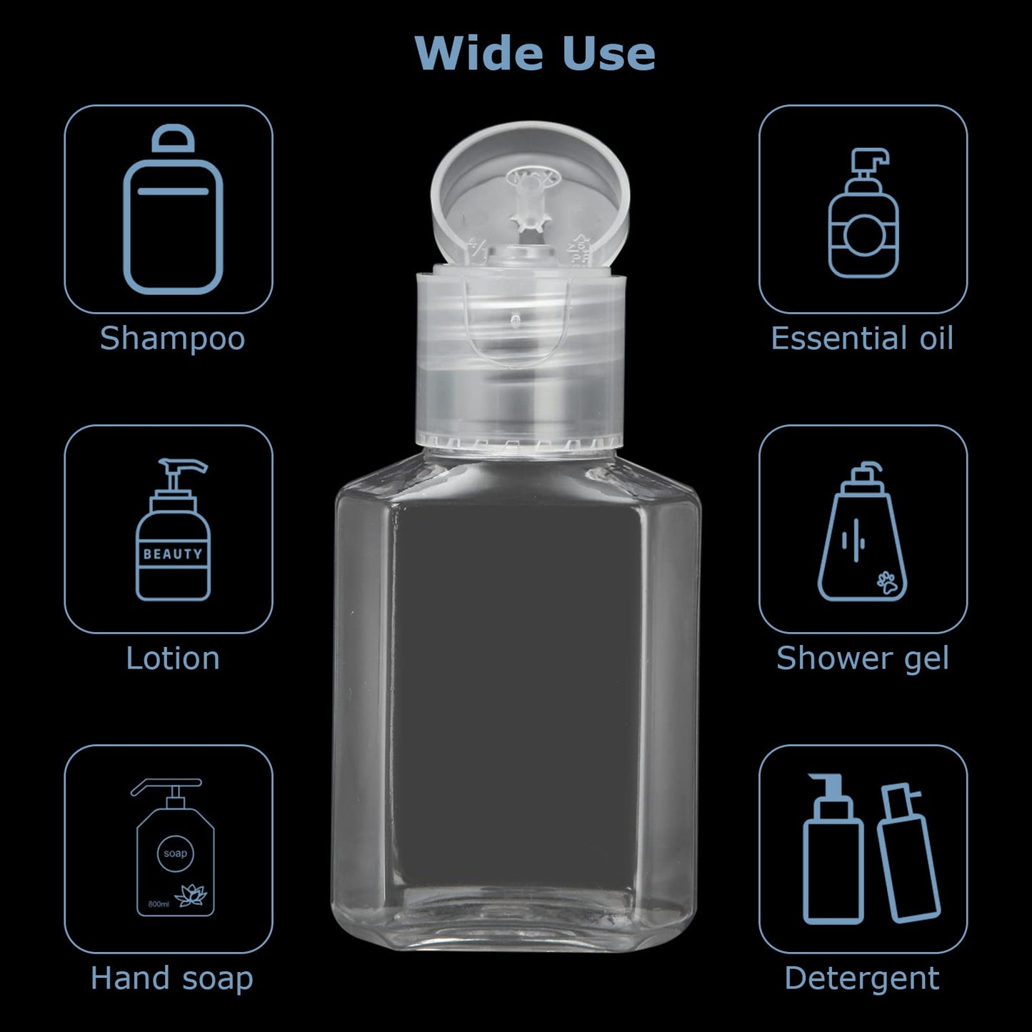 100PCS 1oz Travel Bottles with Caps Mini Small Plastic Travel Shampoo Bottles Empty Bottles, Refillable Cosmetic Containers with Flip Cap Clear Small Bottles for Liquid, Lotions, Toner, Body Soap