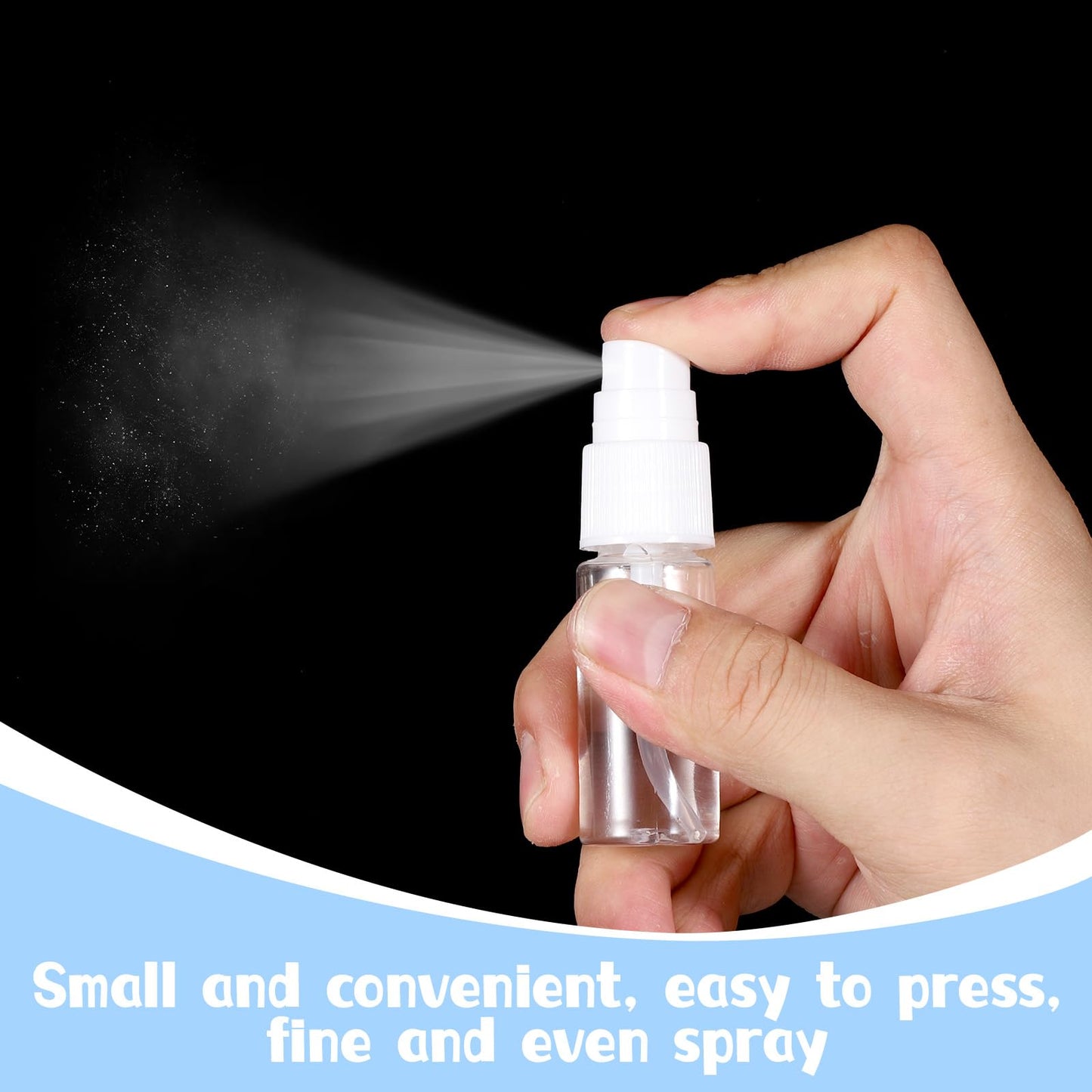 FdcZeyxior 4 PCS Travel Spray Bottle, Mini Spray Bottles Plastic Fine Mist Spray Bottles Small Refillable Travel Bottle Empty Liquid Container for Perfume, Care Liquid, Cosmetics (0.5 Oz/15ml)