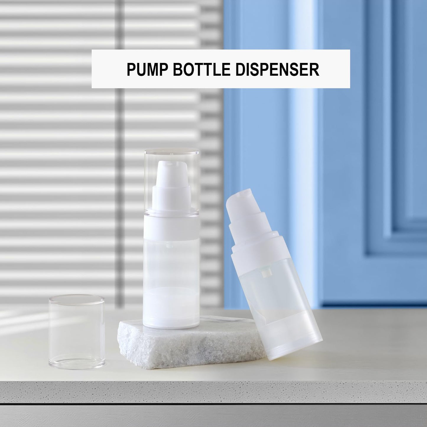 Airless Pump Bottles mini Travel Size Toiletry containers refillable Cosmetic containers Lotion Bottle with Pump TSA Approved(0.7oz/20ml 4 Pack)