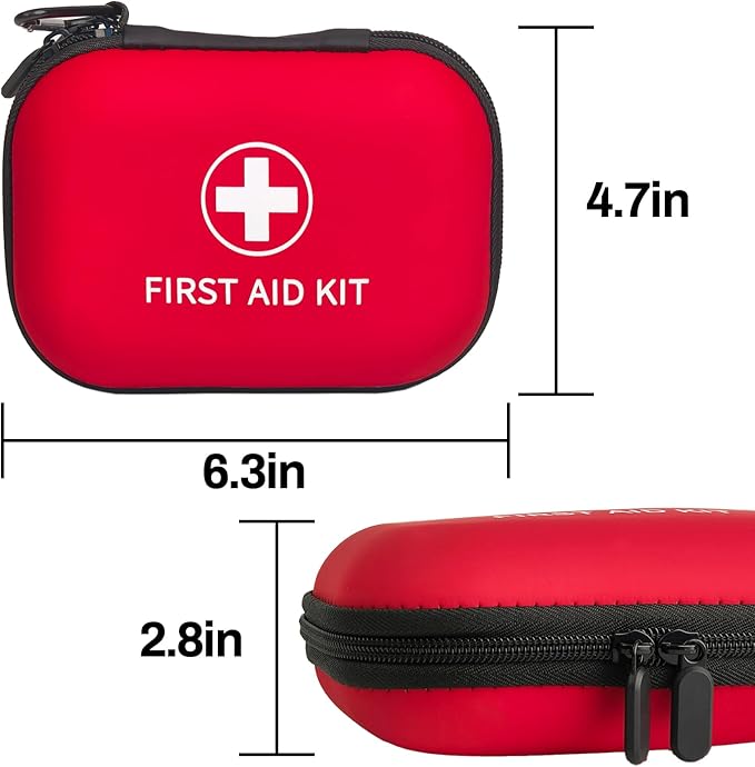 138 Pcs Mini First Aid Kit Travel Size, TSA Approved Small First Aid Kit for Car, Hiking & Home, Compact Travel Medicine Kit, Med Kit