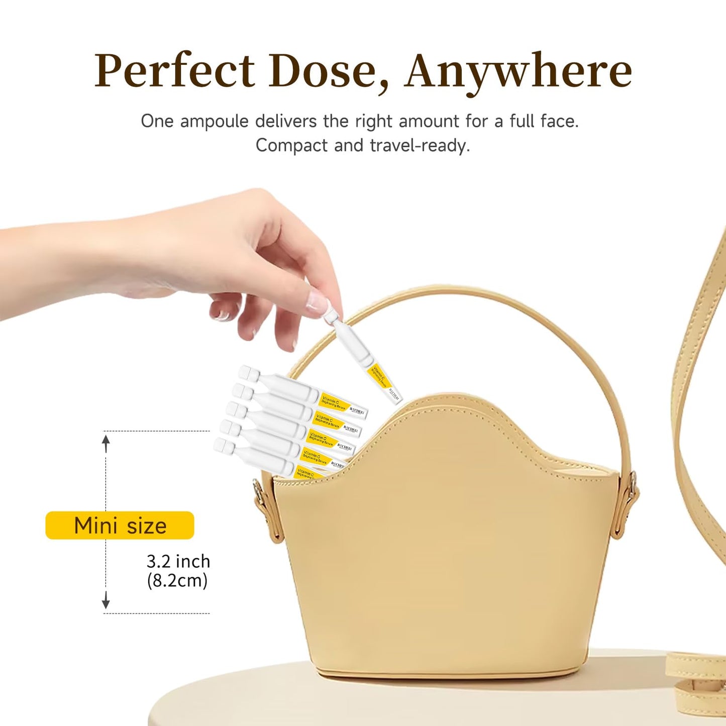 Vitamin C Brightening Serum for Face, Antioxidant Hydrating Ampoules with Glutathione, Niacinamide & Hyaluronic Acid, Daily Skincare for Uneven Tone, Dark Spots & Sensitive Dry Skin, 1.2ml x 30