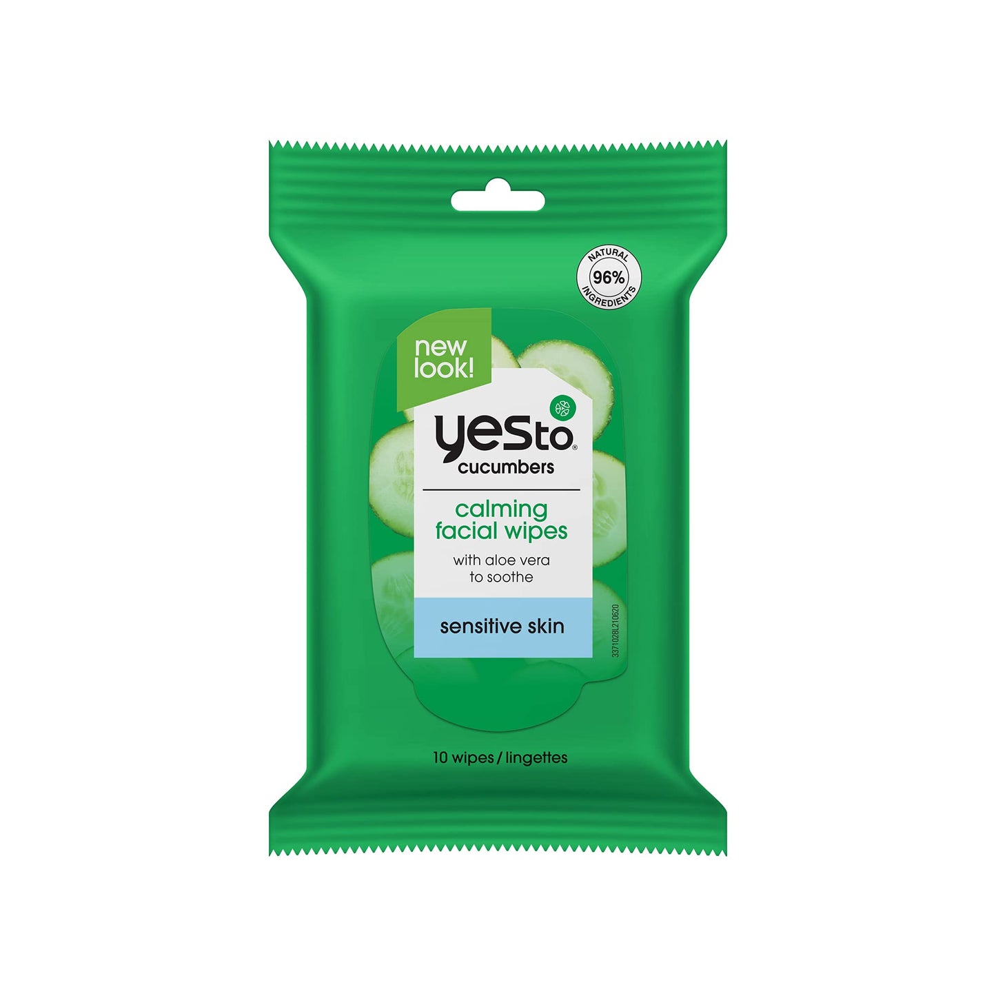 Yes To Cucumbers Face Wipes for Sensitive Skin Soothing Travel Facial Wipes | 10 Count (Model: 3371028)