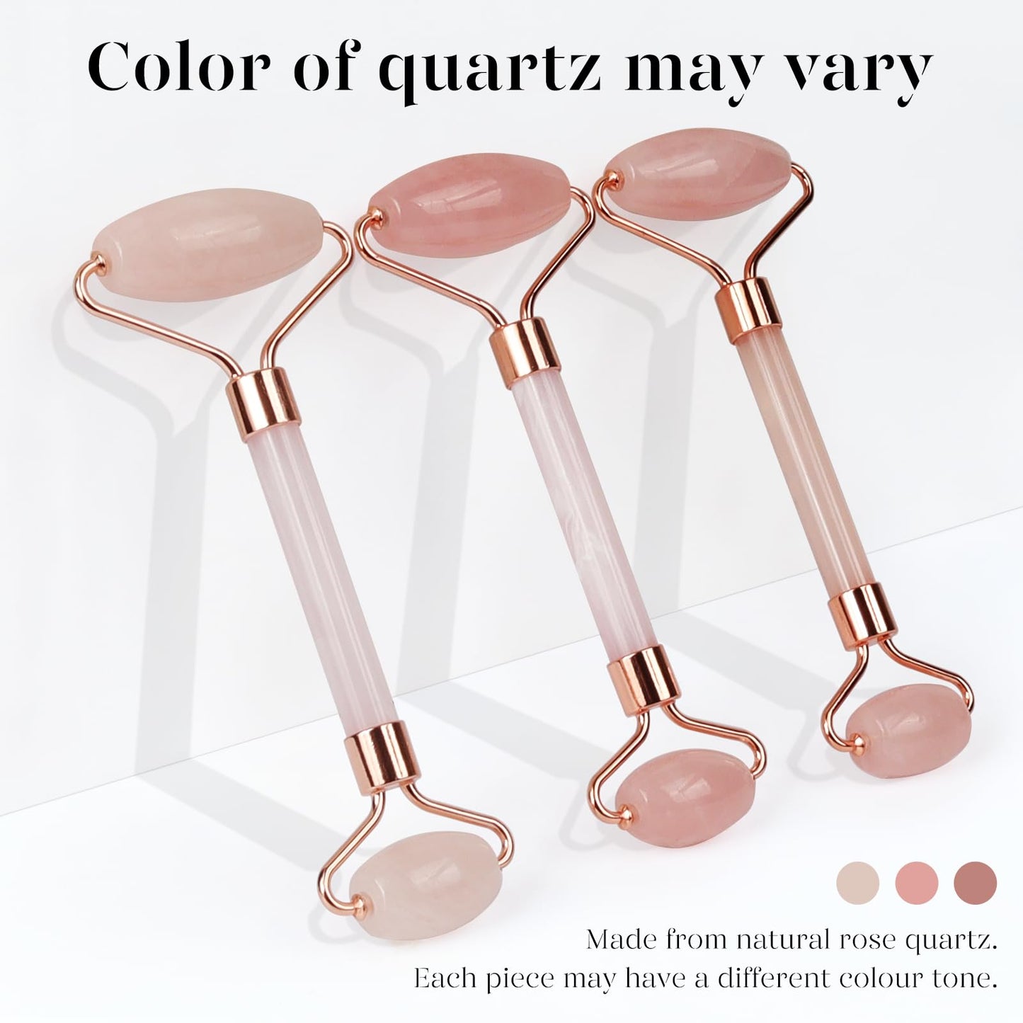 BAIMEI Jade Roller & Gua Sha, Face Roller, Facial Beauty Roller Skin Care Tools, Self Care Gift for Men Women, Massager for Face, Eyes, Neck, Relieve Fine Lines and Wrinkles - Rose Quartz
