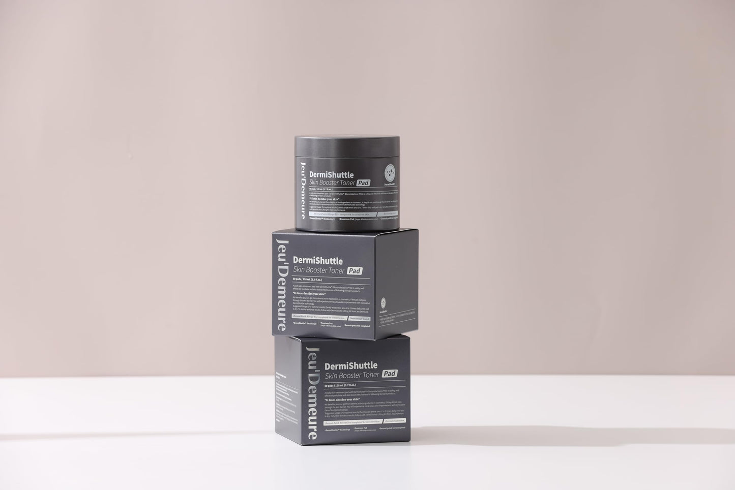 JEU'DEMEURE DermiShuttle Skin Booster PHA Premium Toner Pads, Exfoliating, Minimizing Pores, Dead Skin & Blackheads,100% Cotton Facial Pad, For Sensitive Skin, Korean Skin Care, 60 Pads 2.7 fl.oz