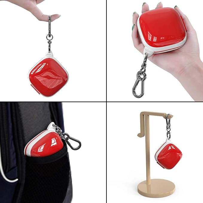 Compatible Powerbeats Pro Case Cover, Full Protective Shockproof Anti-Slip Silicone Case for Beats Powerbeats Pro (White Edge+Red)