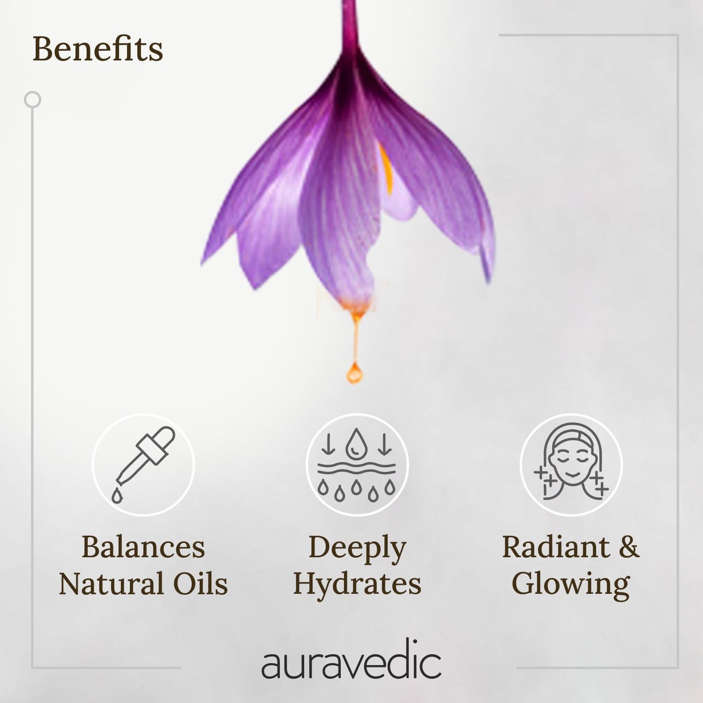 Auravedic Kumkumadi Oil Pure Saffron for Ultra Radiant Skin | Ayurvedic Oil for Dull, Dehydrated & Tired Skin | Lightweight Hydrating Formula for Smooth Texture | 3.38 Fl Oz (100ml)