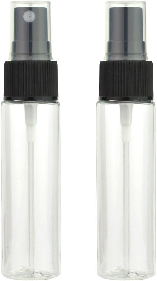 Jmkcoz Spray Bottles, 12 Pack 30ml 1oz Clear Empty Fine Mist Plastic Mini Travel Bottle Set Portable Refillable Liquid Containers for Cleaning, Travel£¬1 Pieces Microfiber Cleaning Cloth