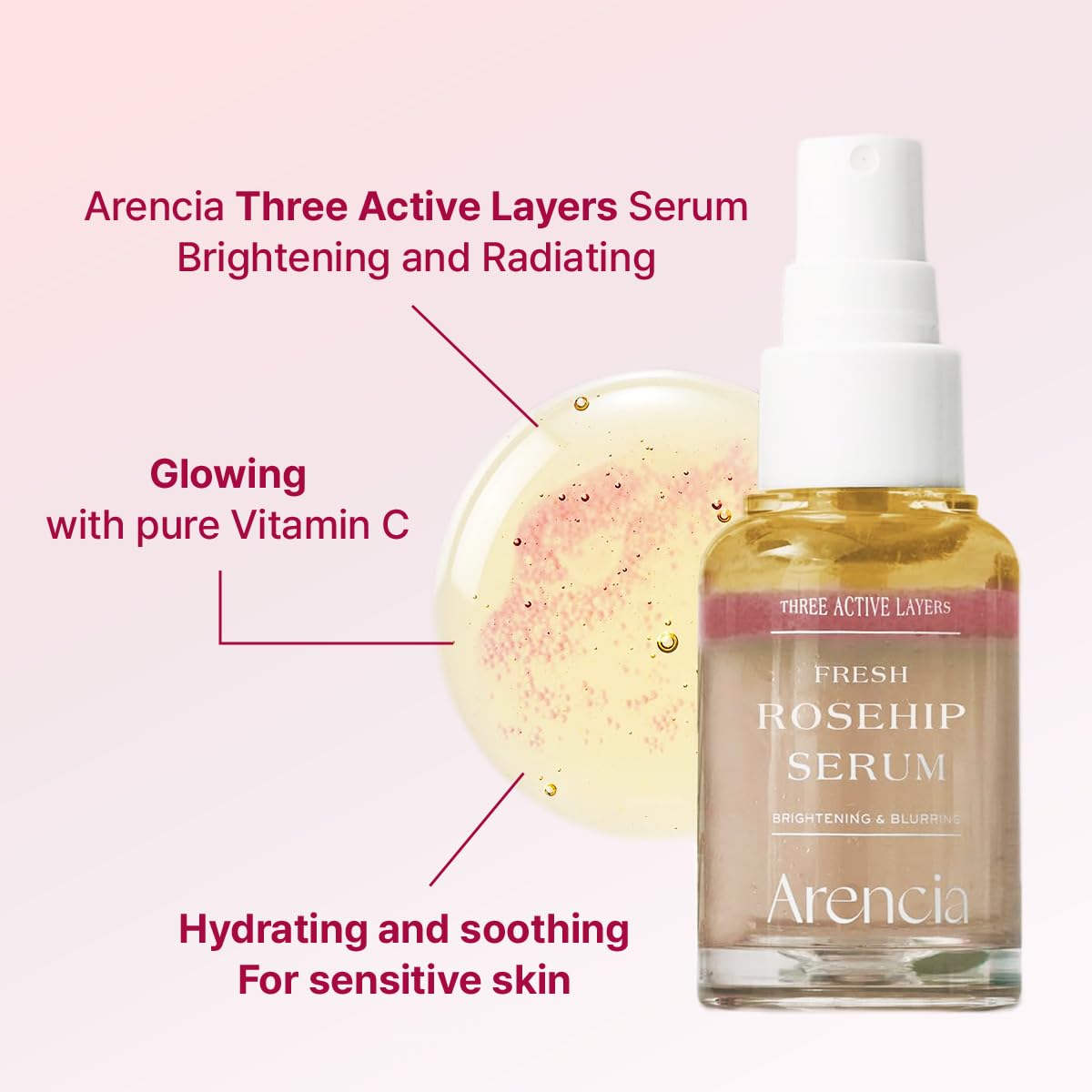 Arencia Fresh Rosehip Spray Serum Mist - Anti-aging, Deep Hydration, Anti Wrinkle, All in One Care - Korean Skincare