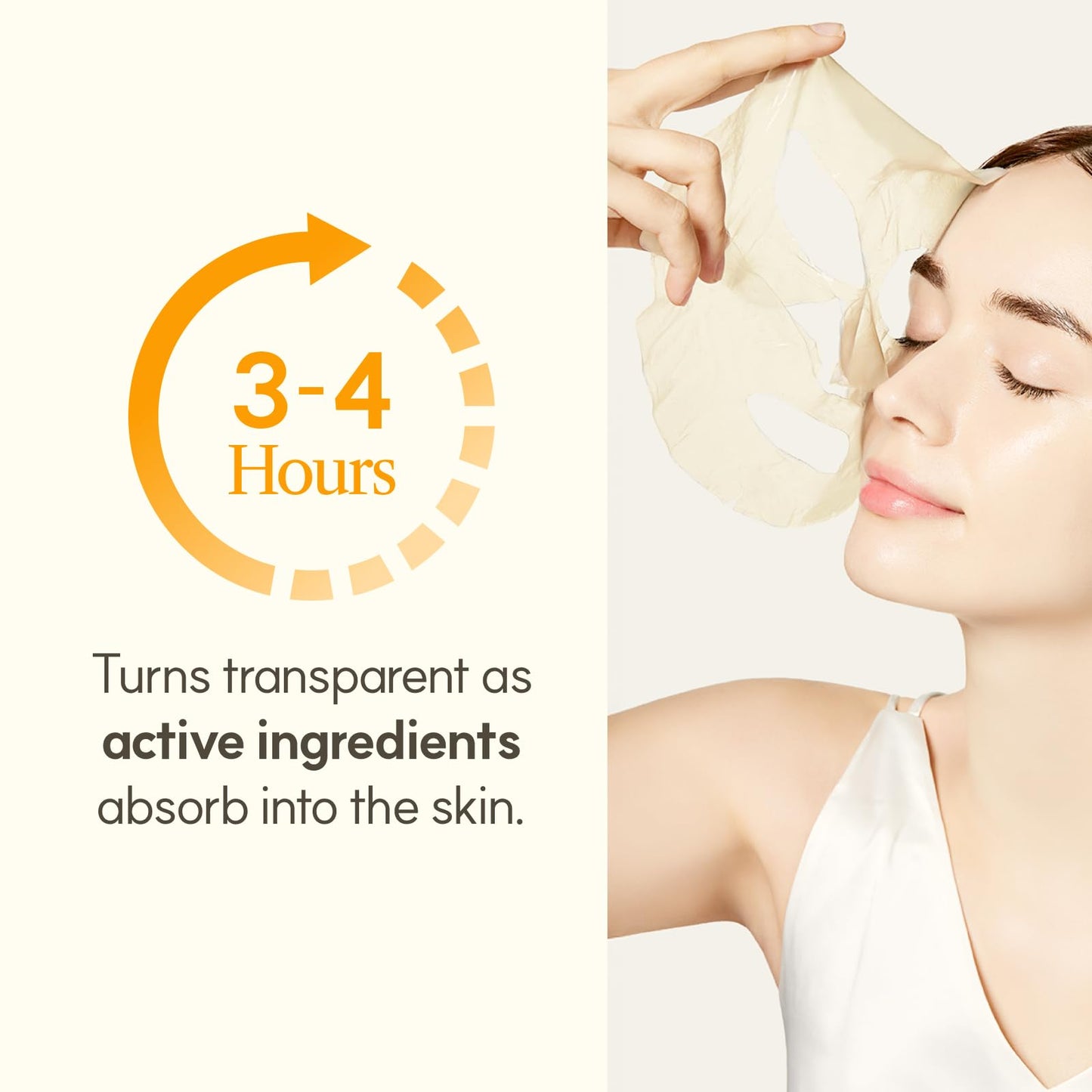 THE FACE SHOP Vita-Toning Vegan Collagen Face Mask, Korean Glass Skin Essential, Hydrogel Mask for Moisturizing & Skin Elasticity, Improves Uneven Tone, 4EA