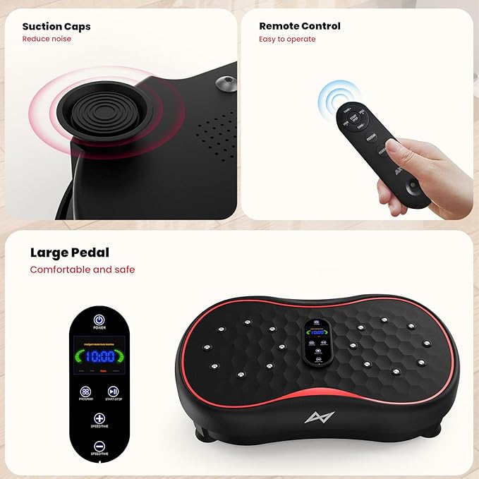 AXV Vibration Plate Fitness Platform Exercise Machine Vibrating Lymphatic Drainage Shaking Full Body Shaker Workout Vibrate Stand Shake Board Sport Gym for Weight Loss Fat Burner for Women Men