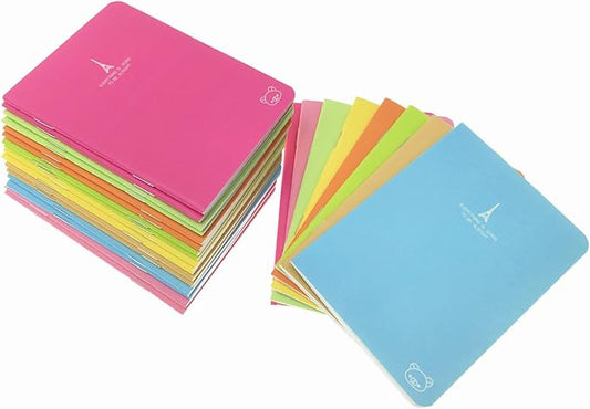 ALIMITOPIA 24pcs Mini Notebook Portable Pocket Notebook Journal Steno Memo MiniDaily NotePad,3.5X5 inches,24 sheets,College Ruled Pages(Candy Colors)