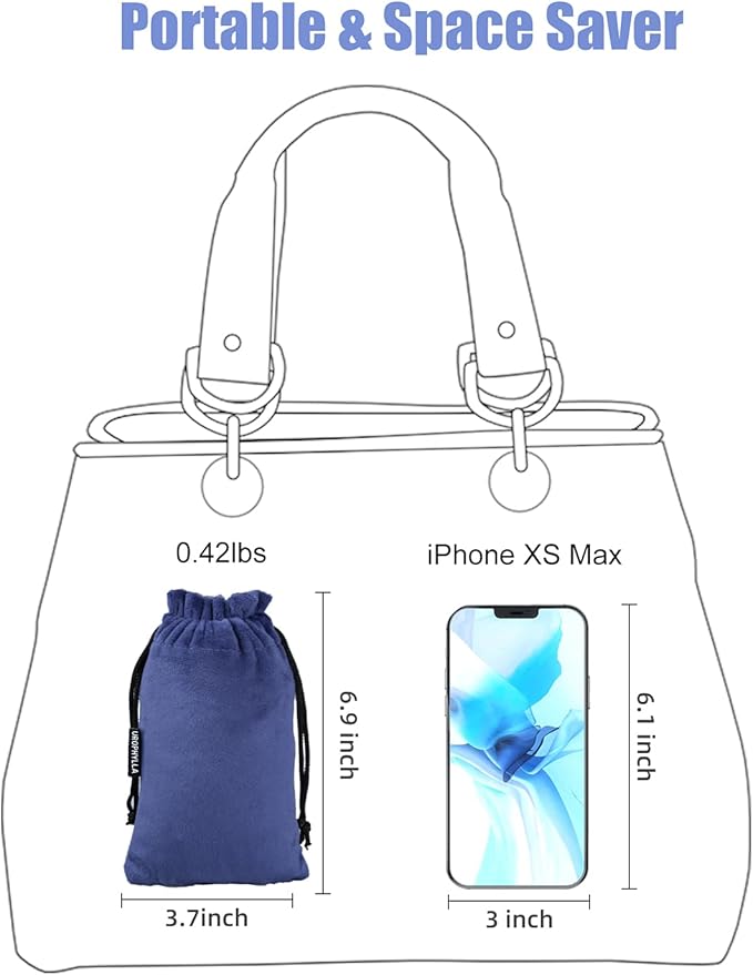 urophylla Inflatable Travel Neck Pillow for Airplanes, Super Soft Velvet Neck Support, Adjustable Firmness, Blow Up Plane Pillow for Long Flights, Road Trips, Travel Essentials with Eye Mask, Earplug