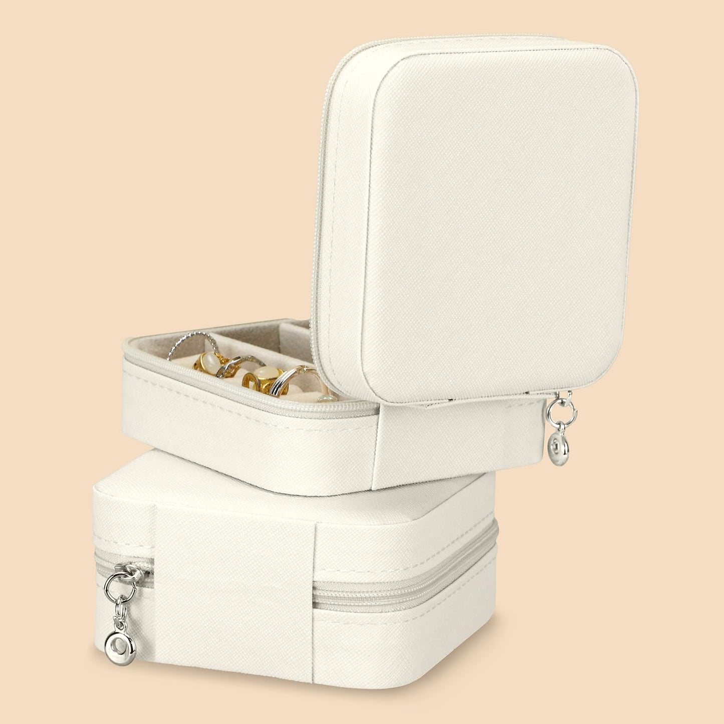 QWORK Travel Jewelry Case - 6 Pack Small Jewelry Travel Organizer Box, Compact Bridesmaid Gift - Mini Storage Case