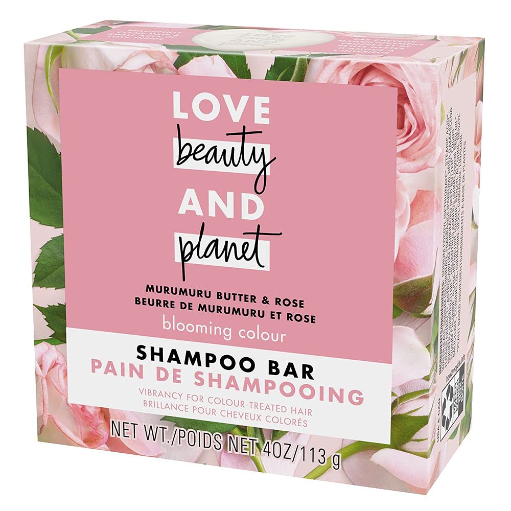 Love Beauty And Planet Blooming Color Shampoo Bar for Color Treated Hair Murumuru Butter & Rose Color Vibrancy 4.0 oz