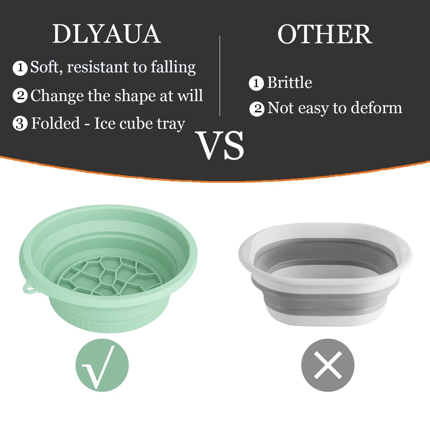 Dlyaua Face Bowl for Ice with Built-in Ice Tray – Collapsible Silicone Facial Ice Bath Bowl for Cold Plunge Therapy Skin Tightening Acne Relief – Portable Spa Tool for Home Green
