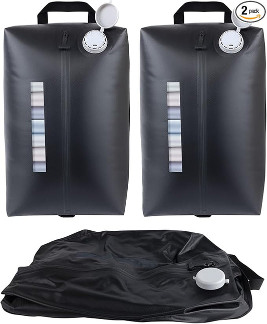 2025 One Touch Vacuum Bag for Travel with Built-in Pump, 30L Compression Bags for Carry On, IP67 Reusable Vacuum Seal Bag for for Cloth Packing, No Need Separate Pump (Black 2PC)