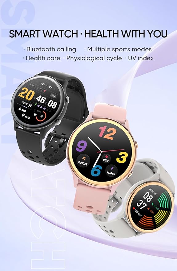 KEEPONFIT Smart Watches for Women, Fitness Tracker with Heart Rate & SpO2 Monitor, IP67 Waterproof Activity Tracker for Men & Women, Smart Watch for Android Phones and iPhone Compatible (Pink)