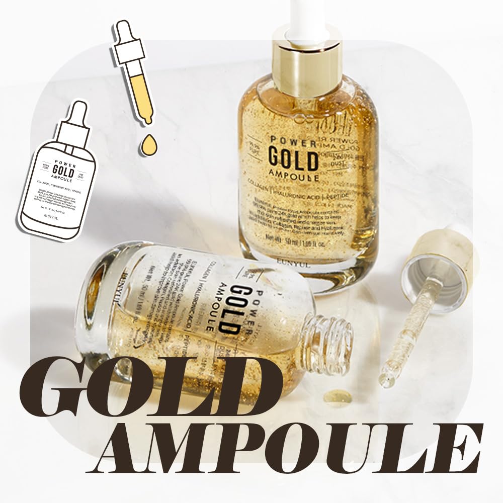 EUNYUL Power Enhancing Gold Ampoule [1.69 fl. Oz. / 50ml] 99.99% Pure 24K Gold Serum