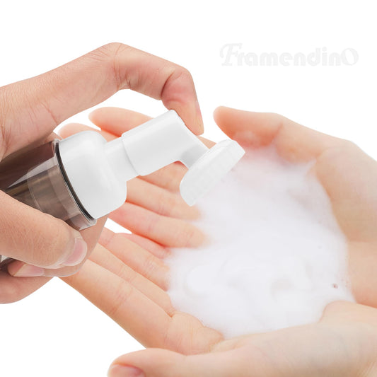 Framendino, 4 Pack Facial Cleanser Foaming Bottle Empty Mini Soap Pump Dispenser Black White