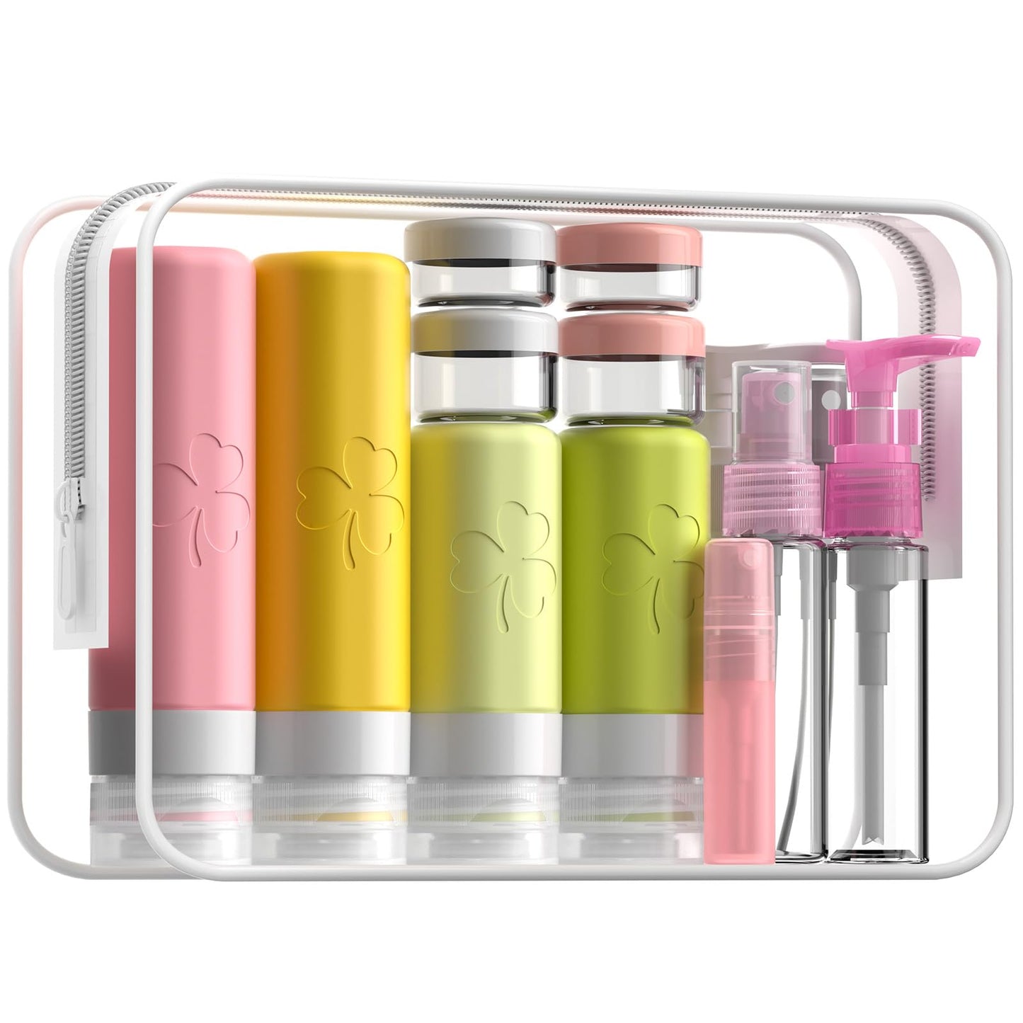 23 Pack Travel Bottles for Toiletries, TSA Approved Travel Shampoo Bottles, Silicone Travel Containers for Toiletries, Leak Proof Refillable Travel Essentials for Liquids Shampoo and Conditioner