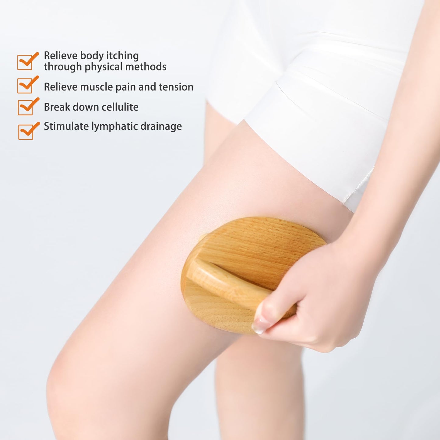 AiRelax Wood Therapy Massage Tools,Wooden Massage Body Brush for Cellulite Remover,Itchy Skin Relief,Body Shaping,Professional Maderoterapia Kit Meridian Pressure Brush,Lymphatic Drainage Massager