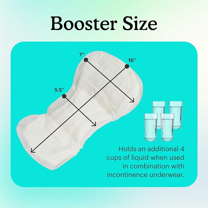 Because Overnight Incontinence Booster Pads for Men and Women, Adds 4 Cups Extra Absorbency to Adult Diapers, Super Soft, Adhesive Strip Backing, Unisex, 180 Count (9 Packs of 20) (Packaging May Vary)