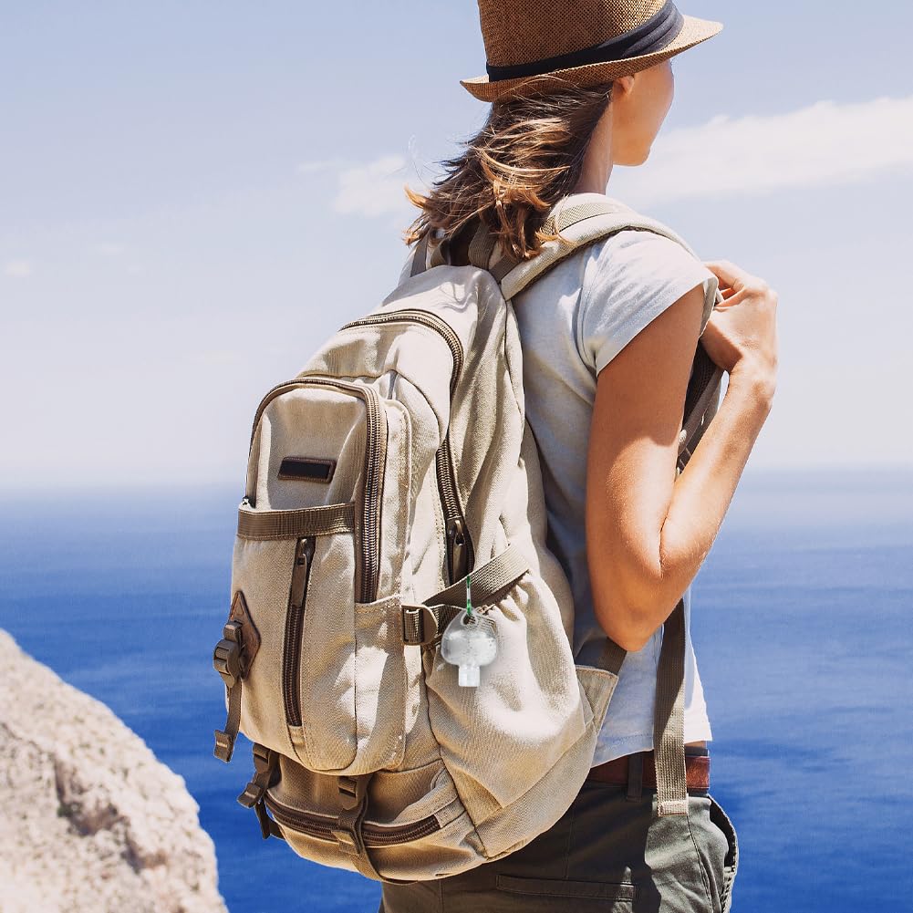 Travel Bottles with Keychain, 4 Pack Plastic Clear Bottles with Flip Cap 2.5oz Portable Leakproof Squeeze Containers Refillable Hand Sanitizer Holder for Backpack Outdoor Conditioner Body Wash Liquid