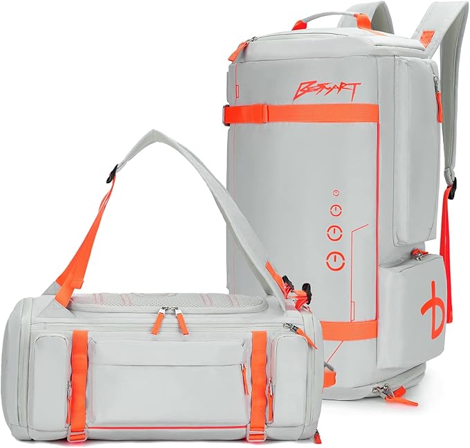 BE SMART 40L Extra Large Gym Backpack for Men, Big Gym Bag with Shoes Compartment, Waterproof Heavy Duty Duffel Bags, Men's Workout Backpacks for Outdoor Sport,Hiking,Camping,Travel