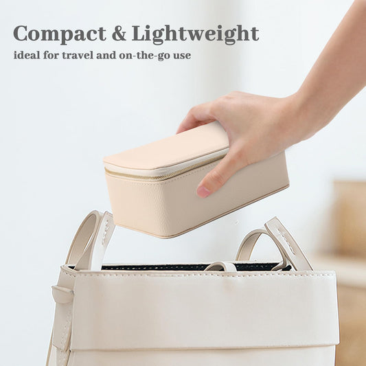 NCONCO Travel Jewelry Box, PU Leather Travel Jewelry Organizer, Portable Travel Jewelry Case with 12pcs Velvet Jewelry Bags for Necklaces Rings Earrings Sorting Storage