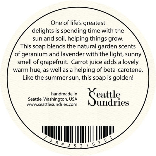 Seattle Sundries Garden Fresh Geranium & Grapefruit Bar Soap, Gardener Gift for Women & Men - 1 (4oz) Bar, All Natural Soap in a Low Waste Gift Tin