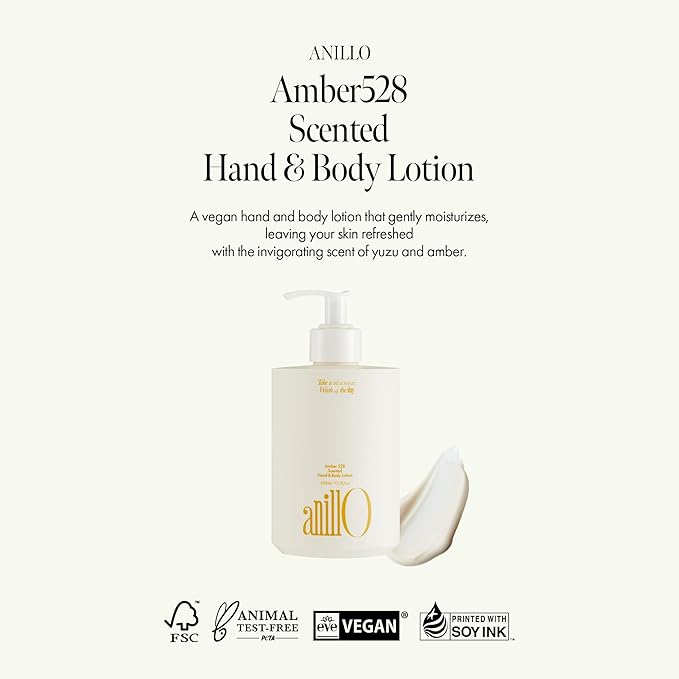 Amber528 Body Lotion – Hydrating Yuzu & Cedarwood, Fast-Absorbing & Non-Greasy, Moisturizer with Ceramide & Hyaluronic Acid for Dry Skin, Daily Use (15.22 fl oz)