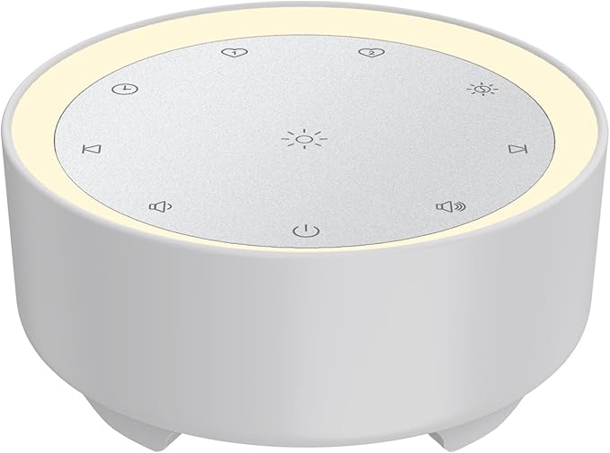 Kipcush Sound Machine & Night Light for Adults, Baby, Kids. White Noise Machine with 20 Soothing Sleep Sounds. Small Size & Portable Design for Bedroom (Gray, Small)