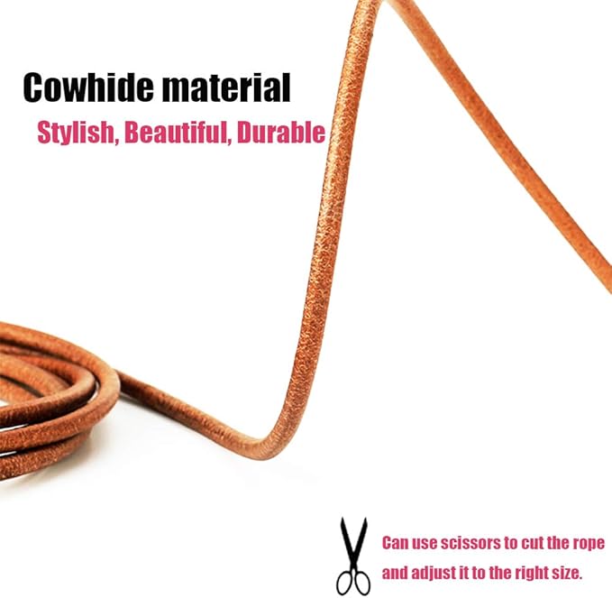 Ahomie Leather Jump Rope, Adjustable Skipping Jumping Ropes, with Rotary Bearing and Pure Wood Handles, for Gym & Home Fitness Workouts