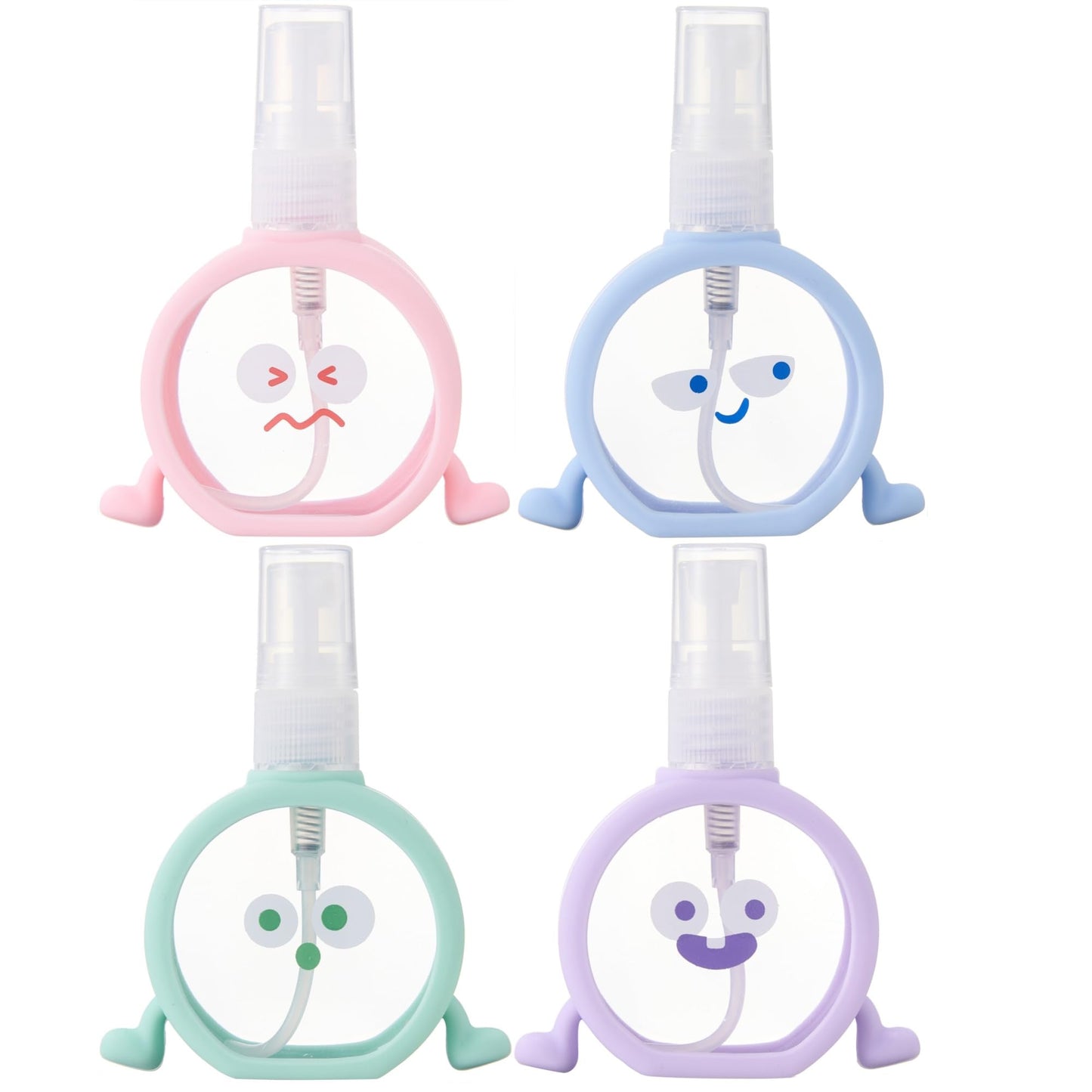 Travel Spray Bottle 55 ml / 1.85 oz, 4 Pack Empty Fine Mist Plastic Mini Travel Bottle Set, Reusable Small Refillable Liquid Containers for Perfume, Alcohol, Water, Toners, Misting & Skin Care