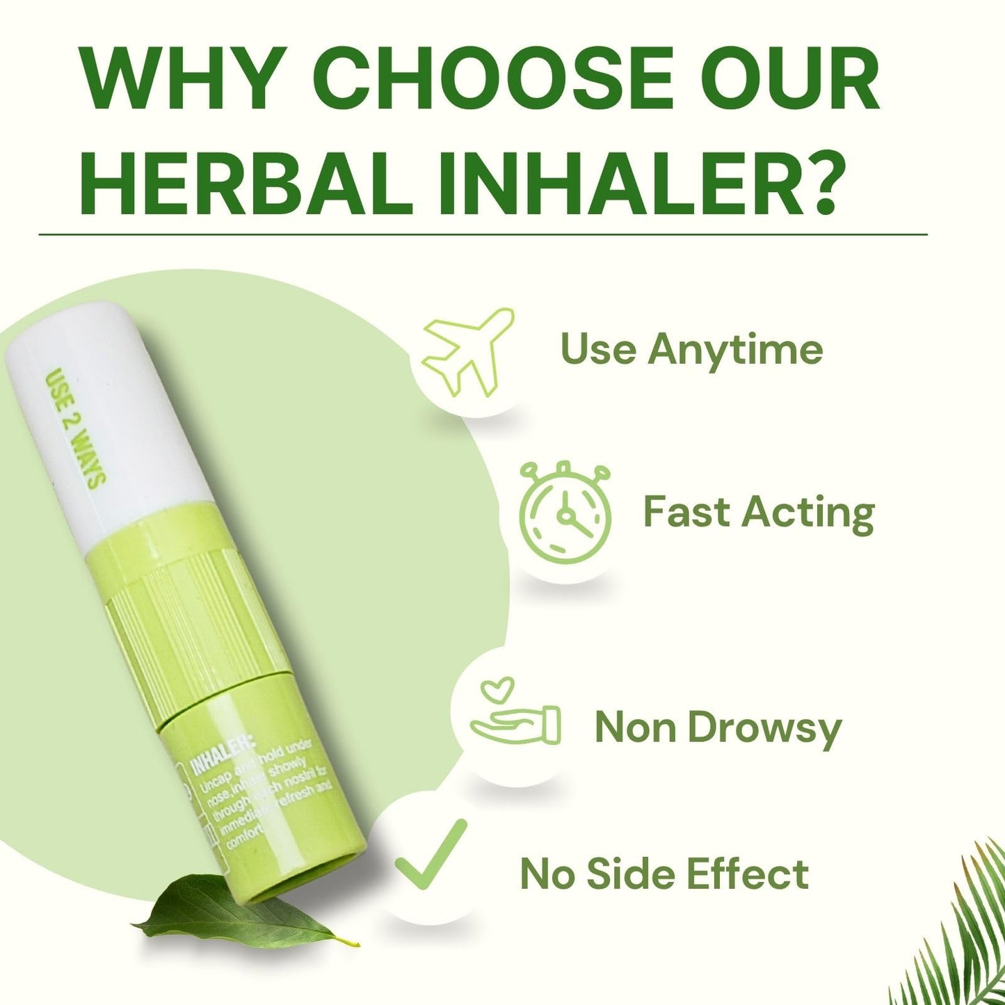 Yimissrui Nausea Relief Herbal Inhaler - Portable Travel Essential, Non-Drowsy, Fast-Acting, Natural Motion Sickness Relief Stick for Plane, Cruise, Car, Morning Sickness