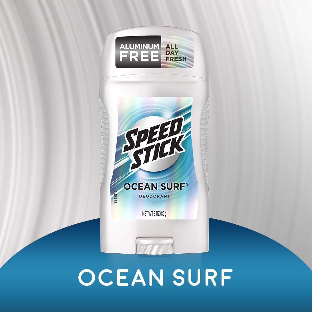 Speed Stick Underarm Deodorant for Men, Aluminum Free, Ocean Surf - 3 Ounce (Pack of 6)