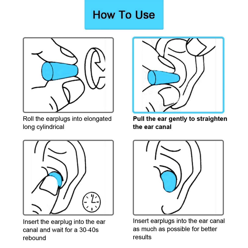 Quality Foam Earplugs - 200 Pairs Bulk Pack - Ideal Ear Plugs for Sleeping, Noise Cancelling, Snoring, Travel, Shooting, Study, Work, Construction, and Safety Hearing Protection - 32 dB NRR - Blue