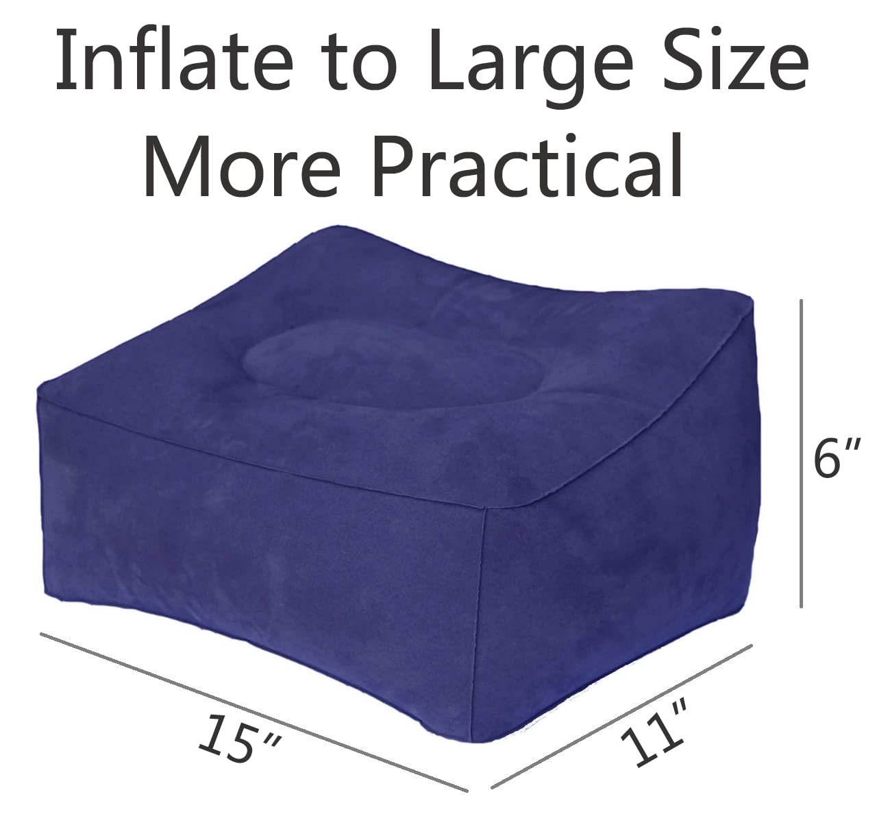 MYFON Inflatable Travel Pillow, Inflatable Travel Foot Rest Pillow, Leg Rest Pillow for Cars, Home, Office, Trains, Airplane, Blue