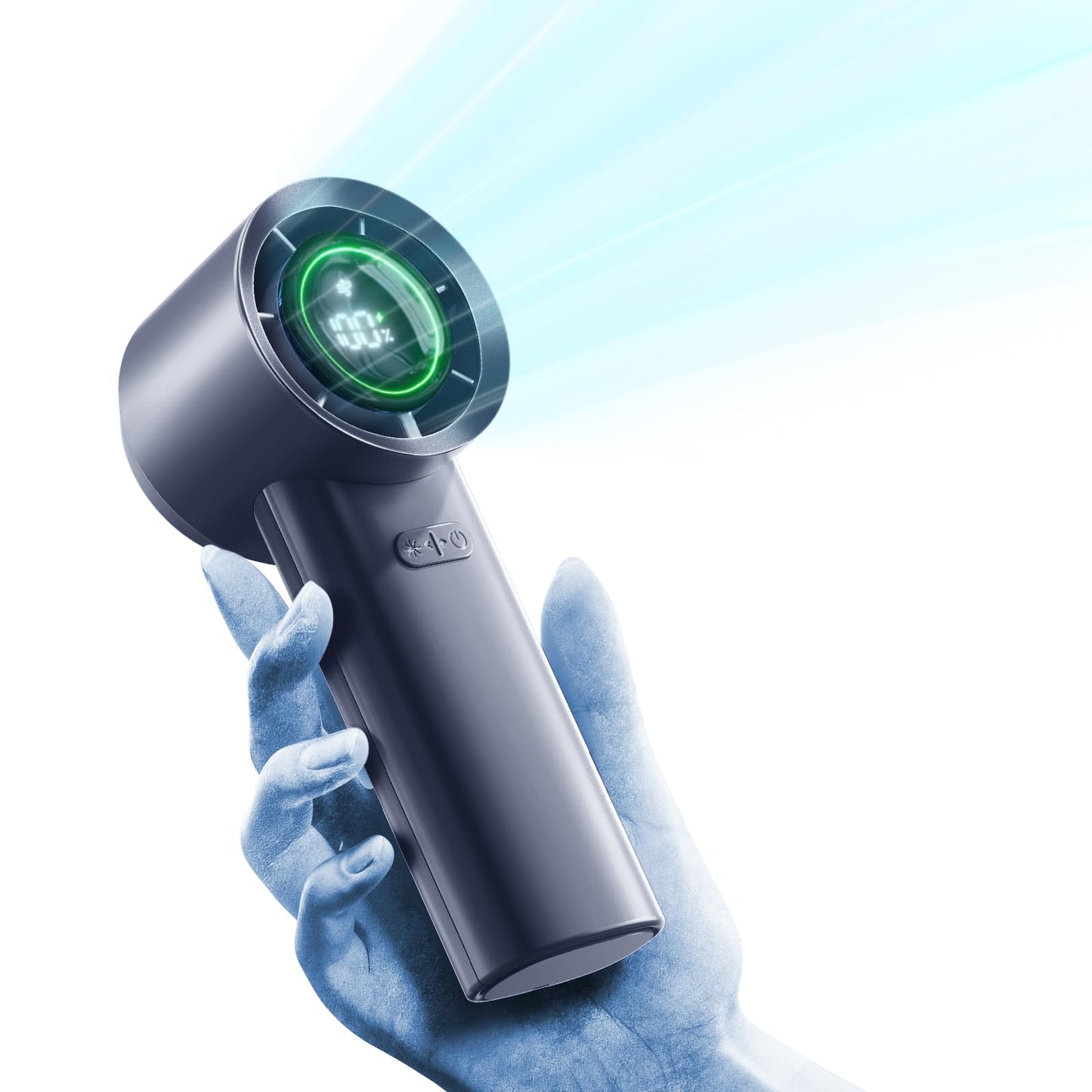 MUXNW Mini Turbo Jet Fan: Portable Small Pocket Handheld Personal Rechargeable Battery Operated USB Charger Keeping Cool In Hot Weather For Travel Beach (Gray)