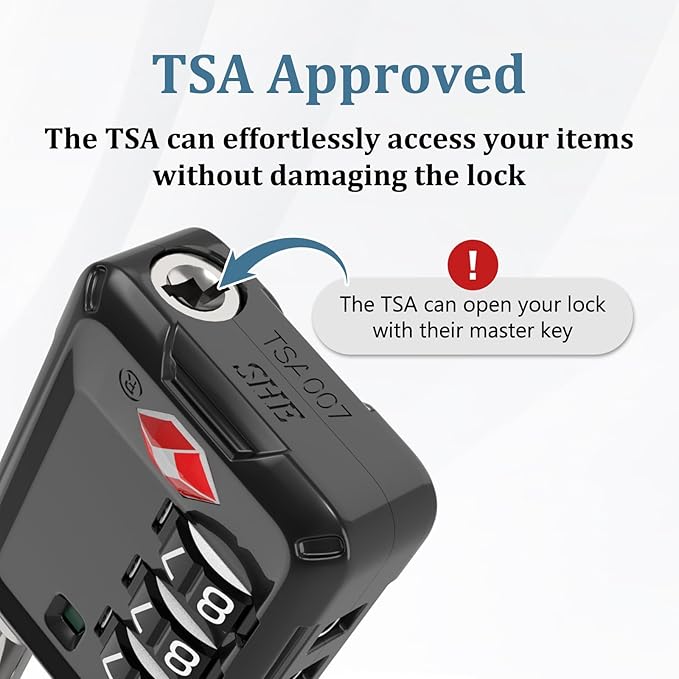 Joyway Luggage Locks TSA Approved, Travel Lock with Zinc Alloy Body, Open Alert, Easy Read Dials, for Travel Suitcase, Bag, Backpack, Tent, Fence, Lockers