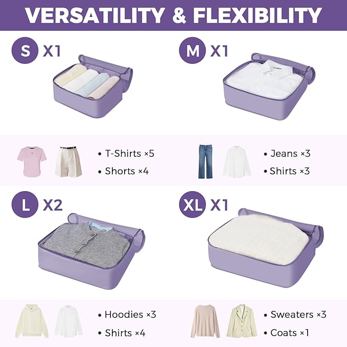 BAGAIL 9 Set Packing Cubes Luggage Packing Organizers for Travel Accessories