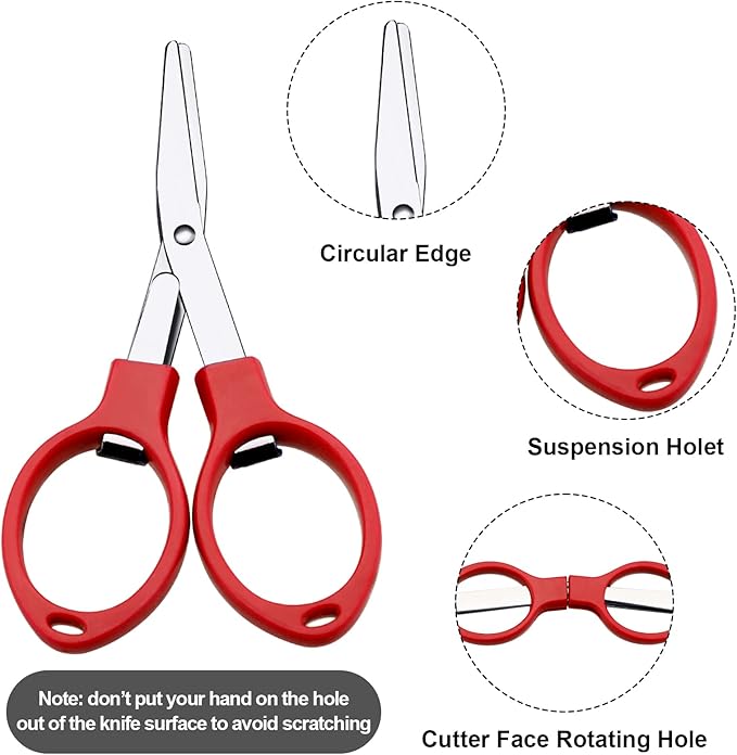 50 Pcs Mini Folding Scissors Small Foldable Travel Stainless Steel Portable Shears Bulk Badge Scissors for Nurses Glasses Shaped Anti Rust Sewing Cutter for Nurse Week Gifts School Office