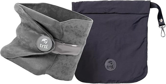 trtl Pillow - Scientifically Proven, Super Soft Neck Support Travel Pillow - Lightweight and Machine Washable - Ergonomic Design for Traveling on Airplanes, Cars, and Trains - Grey