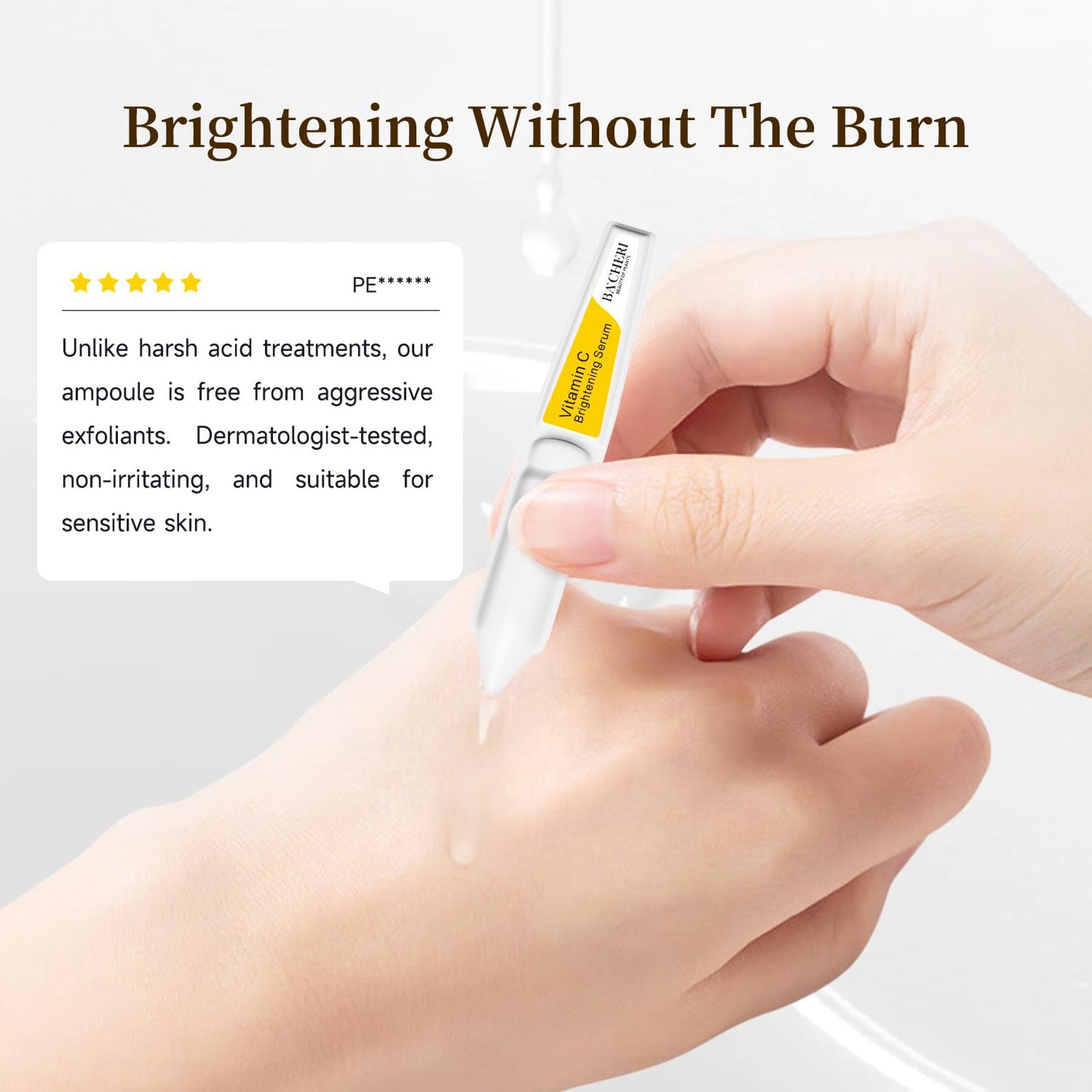 Vitamin C Brightening Serum for Face, Antioxidant Hydrating Ampoules with Glutathione, Niacinamide & Hyaluronic Acid, Daily Skincare for Uneven Tone, Dark Spots & Sensitive Dry Skin, 1.2ml x 30