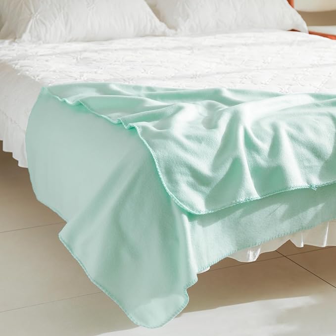 CAI TENG Fleece Throw Blankets Blanket Lightweight Warm Soft Cozy Kids Pet-Friendly Bulk Fleece Blanket Solid for Home, Bed, Sofa, Dorm, Office, Gifts, Outdoor Mint 6 Pack 50 x 60 inch