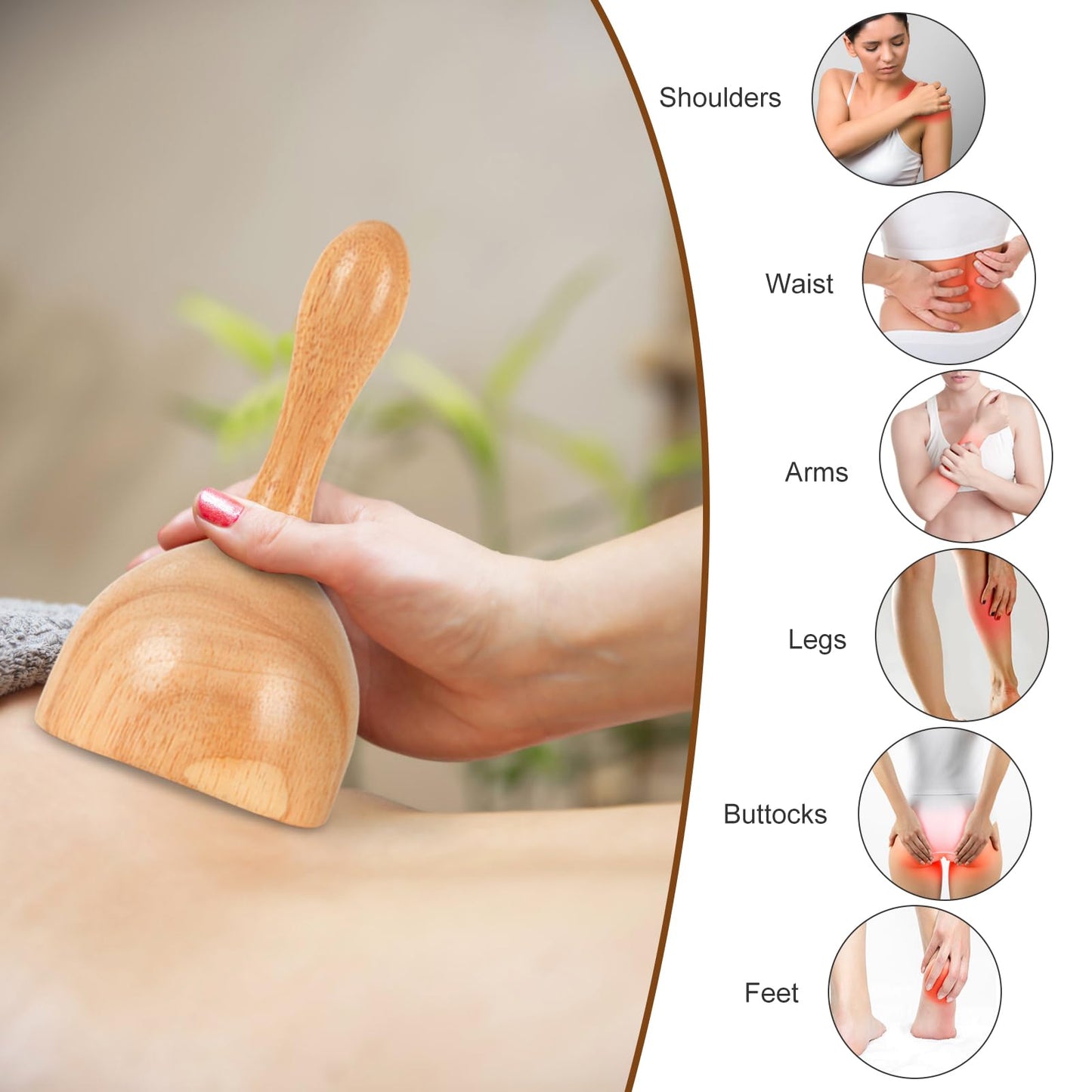 KintKita Wood Therapy Massage Tools 3 in 1,Wooden Lymphatic Drainage Massager Maderoterapia Kit Professional Body Cellulite Massager for Body Sculpting,Contouring,Relief Muscle,Anti-Cellulite