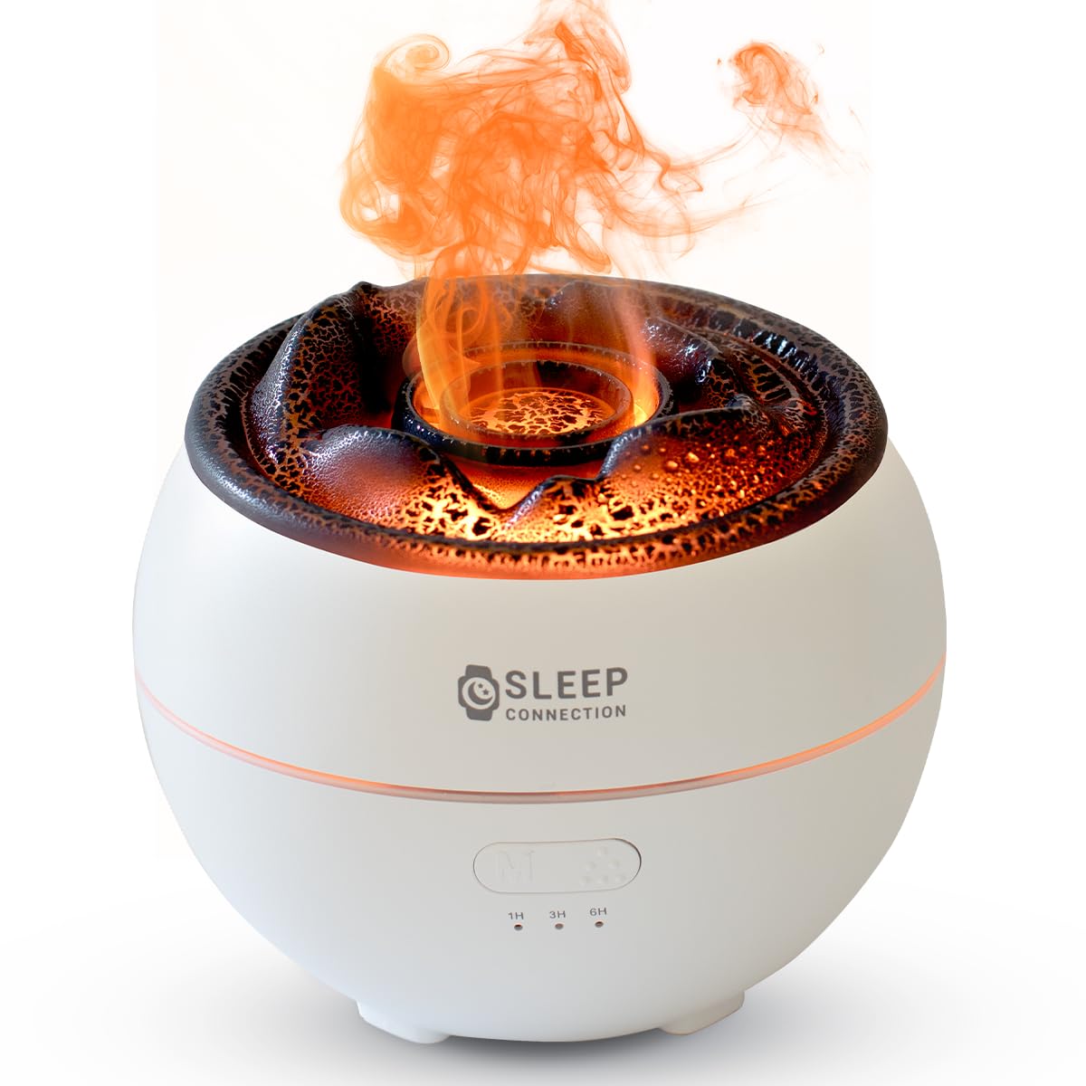 Sleep Connection Volcano Humidifier Essential Oil Diffuser - 360ml Fine Mist Volcano Aroma Diffuser, Quiet Operation with Flexible Timer Settings, 7-Color LED Lights for Enhanced Sleep and Relaxation