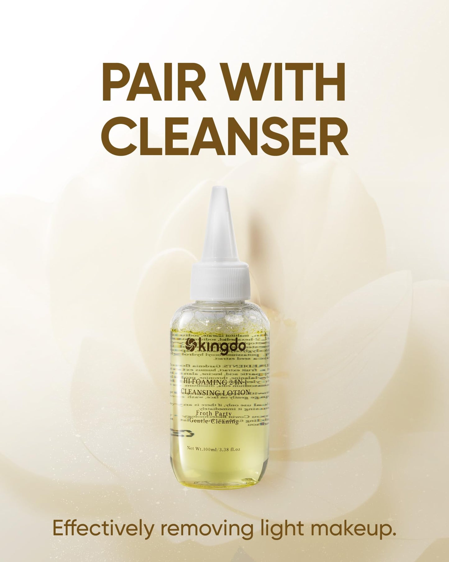 kingdo 2-in-1 Face Scrubber & Makeup Remover Device, Smart Automatic Foaming Facial Cleansing Brush Exfoliator with Face Cleanser for Deep Cleansing & Exfoliating & Removing Makeup Skin Care