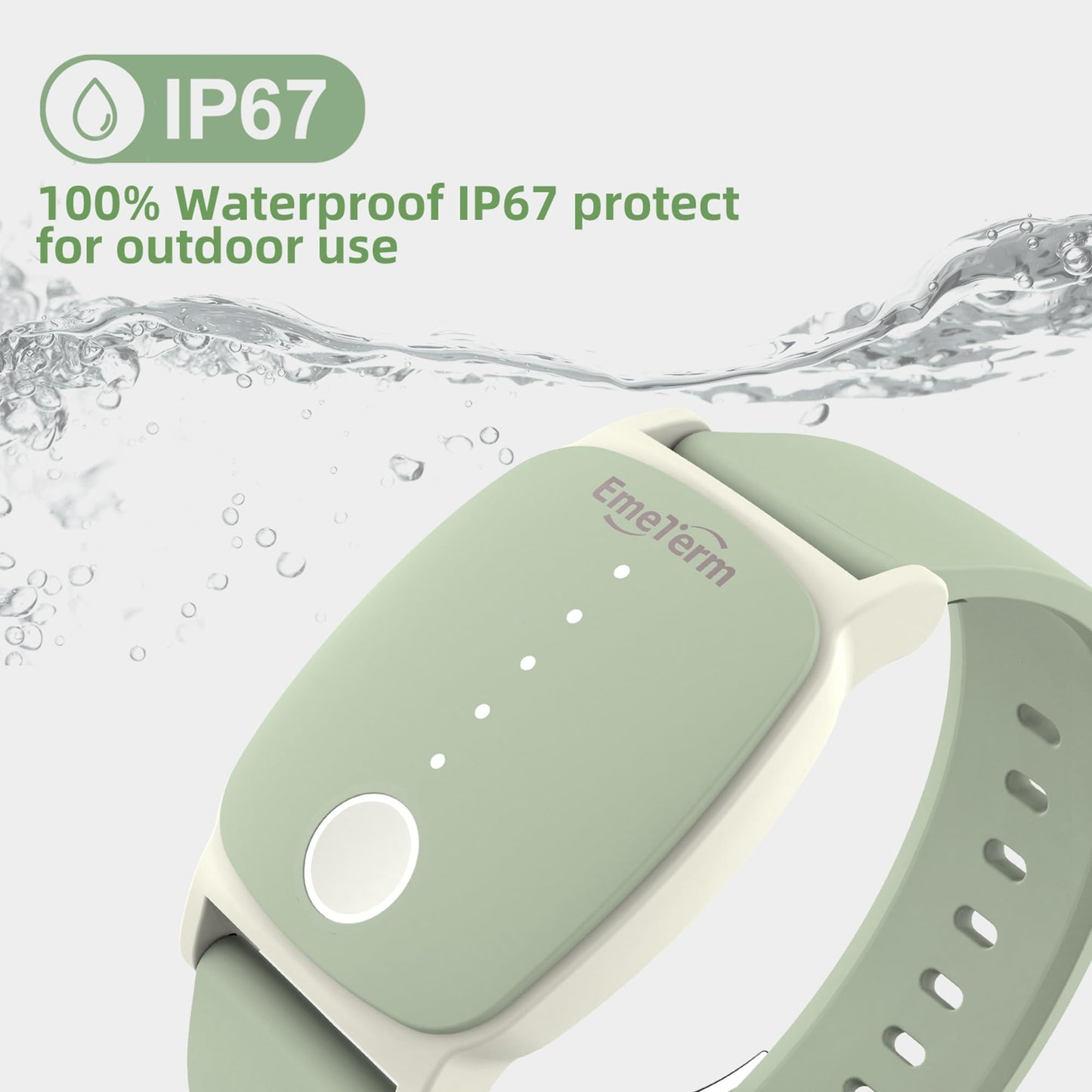 EmeTerm Explore FDA-Cleared Anti-Nausea Wristband IP67 Waterproof Morning Motion Travel Sickness Relief Classic Strap Design FSA/HSA Eligible (Mint Green-Extra 2pack Conductive Gel)