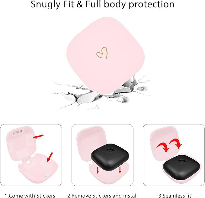 Compatible with Powerbeats Pro, Soft Silicone Case with Gold Heart Pattern for Powerbeats Pro Case with Cute Butterfly Keychain for Girls Women (Pink)